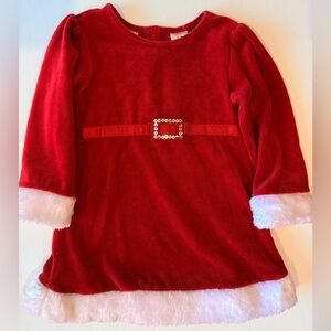 Koala Kids Holiday Dress Red Velvet White Fur Trim